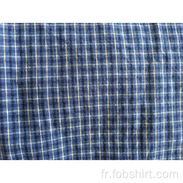 Chemise à carreaux en fil de coton teint